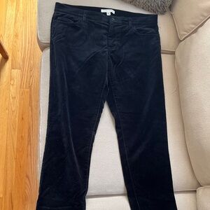 Black velour slim fit pants